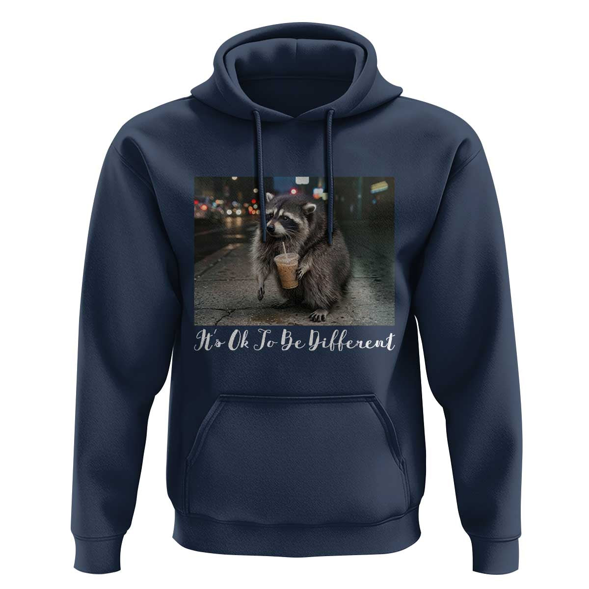 Its Ok To Be Different Jimothy Raccoon Hoodie Funny Short Spine Wildlife
