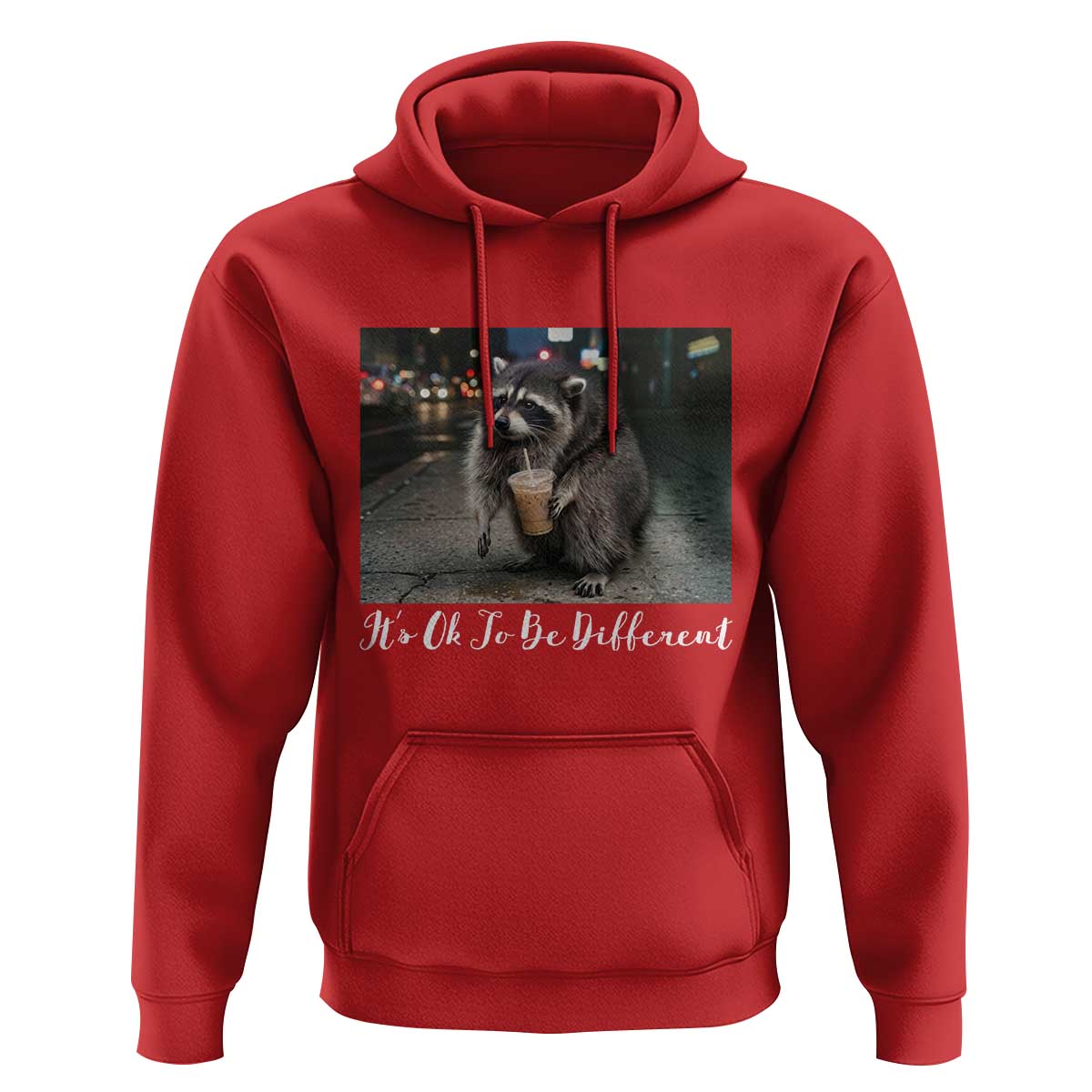 Its Ok To Be Different Jimothy Raccoon Hoodie Funny Short Spine Wildlife