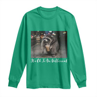 Its Ok To Be Different Jimothy Raccoon Long Sleeve Shirt Funny Short Spine Wildlife