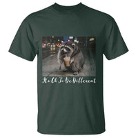 Its Ok To Be Different Jimothy Raccoon T Shirt Funny Short Spine Wildlife