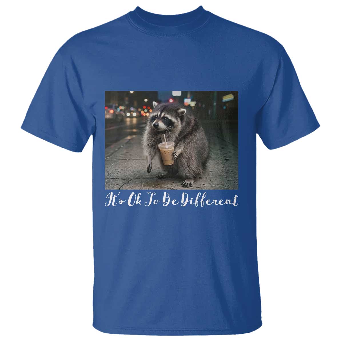 Its Ok To Be Different Jimothy Raccoon T Shirt Funny Short Spine Wildlife