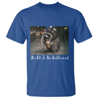 Its Ok To Be Different Jimothy Raccoon T Shirt Funny Short Spine Wildlife