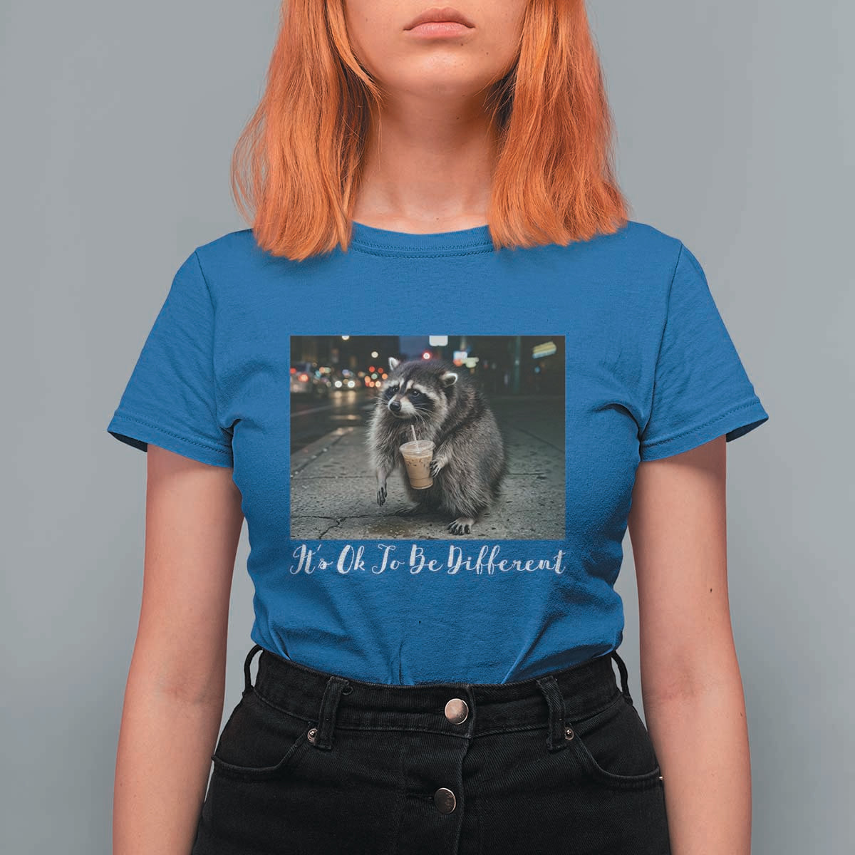 Its Ok To Be Different Jimothy Raccoon T Shirt For Women Funny Short Spine Wildlife