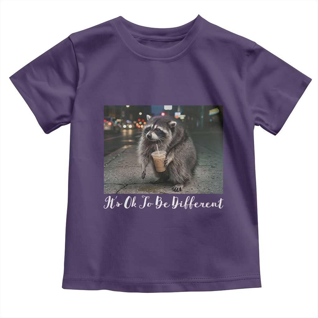 Its Ok To Be Different Jimothy Raccoon Toddler T Shirt Funny Short Spine Wildlife
