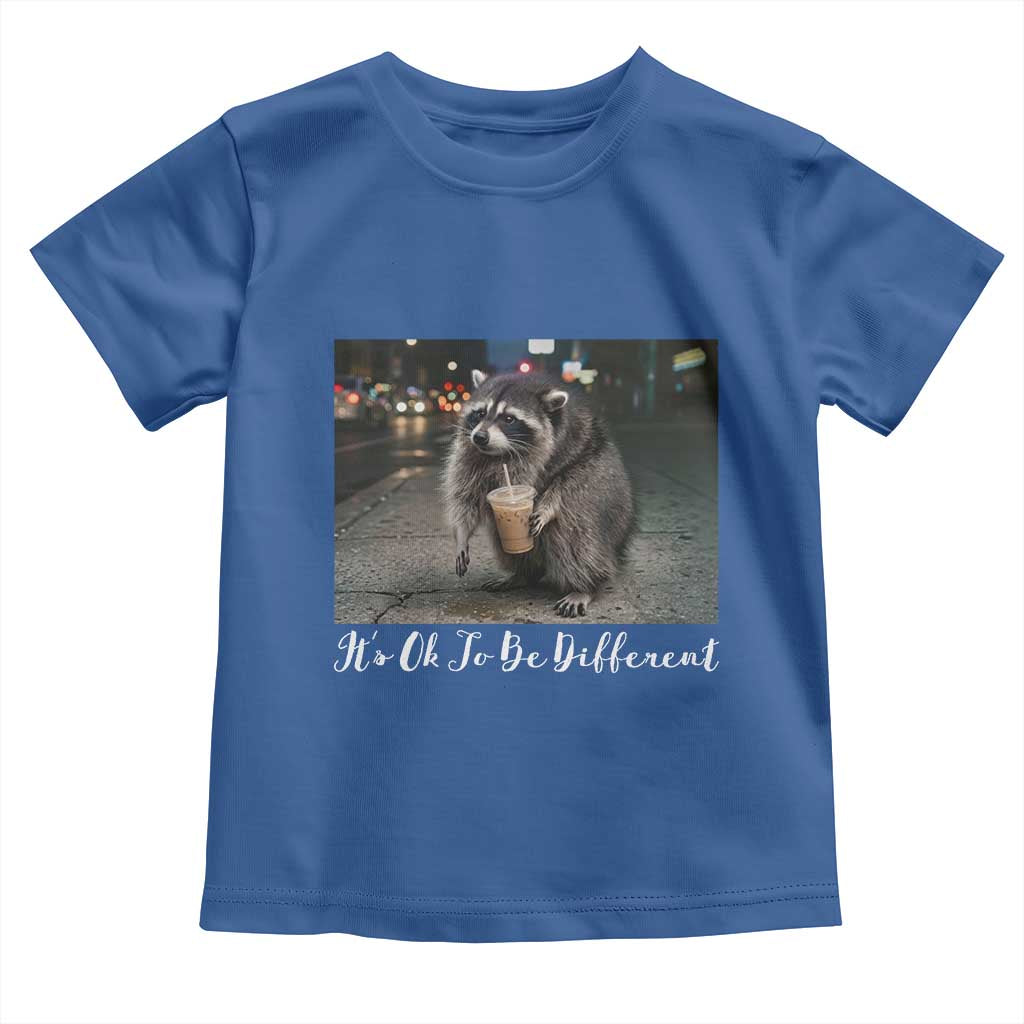Its Ok To Be Different Jimothy Raccoon Toddler T Shirt Funny Short Spine Wildlife