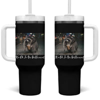 Its Ok To Be Different Jimothy Raccoon Tumbler With Handle Funny Short Spine Wildlife