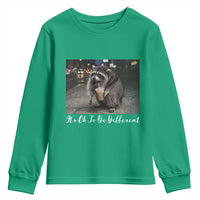 Its Ok To Be Different Jimothy Raccoon Youth Sweatshirt Funny Short Spine Wildlife