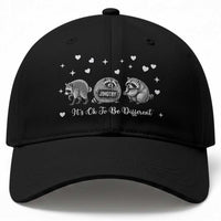 Its Ok To Be Different Jimothy Raccoon Baseball Cap Cute Trash Panda Viral Animal Lover Gift