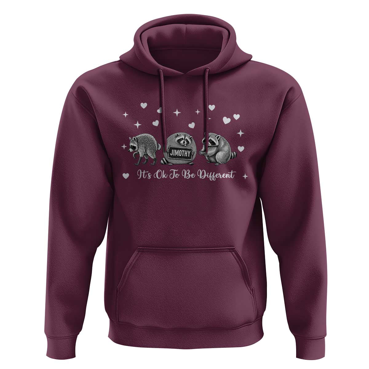 Its Ok To Be Different Jimothy Raccoon Hoodie Cute Trash Panda Viral Animal Lover Gift