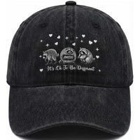 Its Ok To Be Different Jimothy Raccoon Washed Cotton Baseball Cap Cute Trash Panda Viral Animal Lover Gift