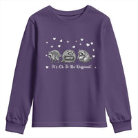 Its Ok To Be Different Jimothy Raccoon Youth Sweatshirt Cute Trash Panda Viral Animal Lover Gift