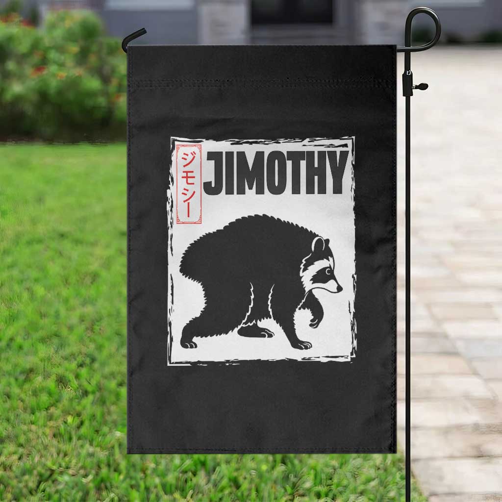 Jimothy The Raccoon Garden Flag Japanese Style Trash Panda Graphic