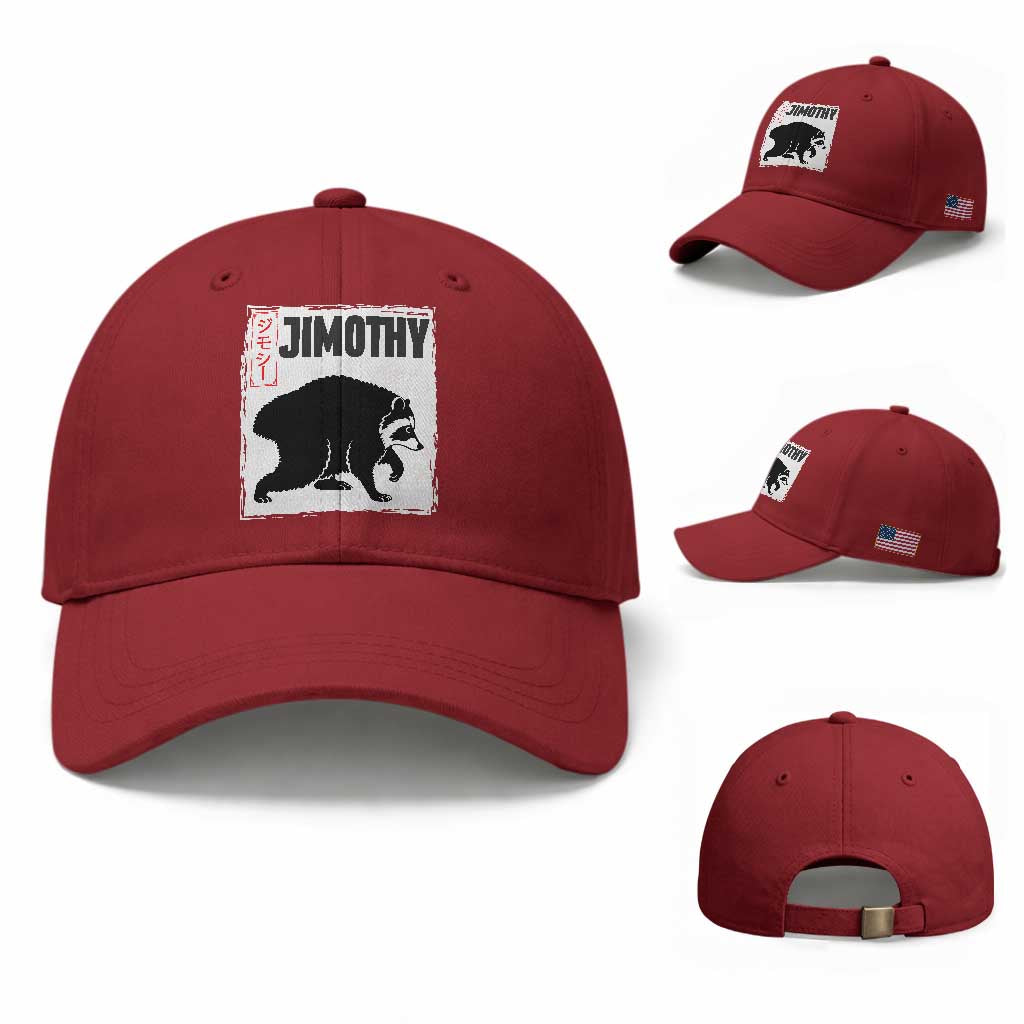 Jimothy The Raccoon Baseball Cap Japanese Style Trash Panda Graphic