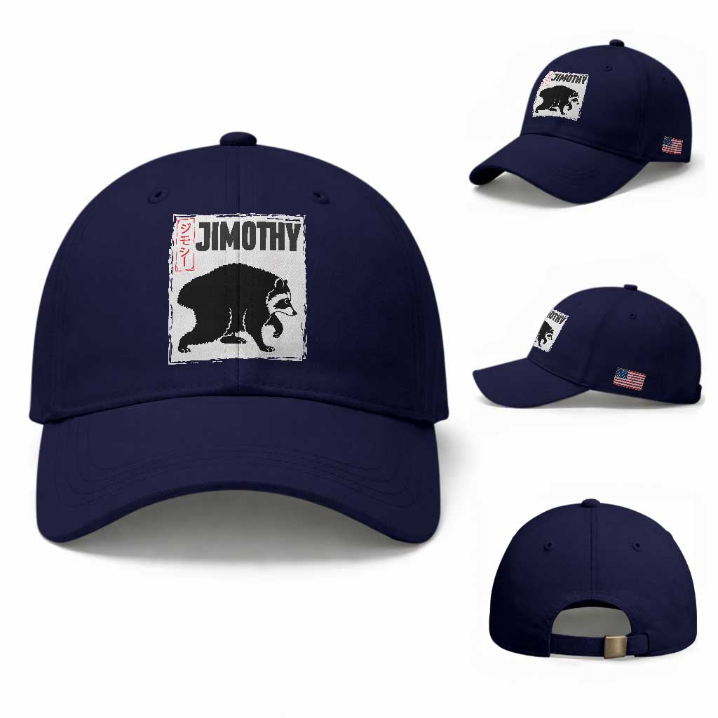 Jimothy The Raccoon Baseball Cap Japanese Style Trash Panda Graphic