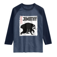 Jimothy The Raccoon Raglan Shirt Japanese Style Trash Panda Graphic