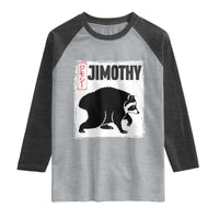 Jimothy The Raccoon Raglan Shirt Japanese Style Trash Panda Graphic