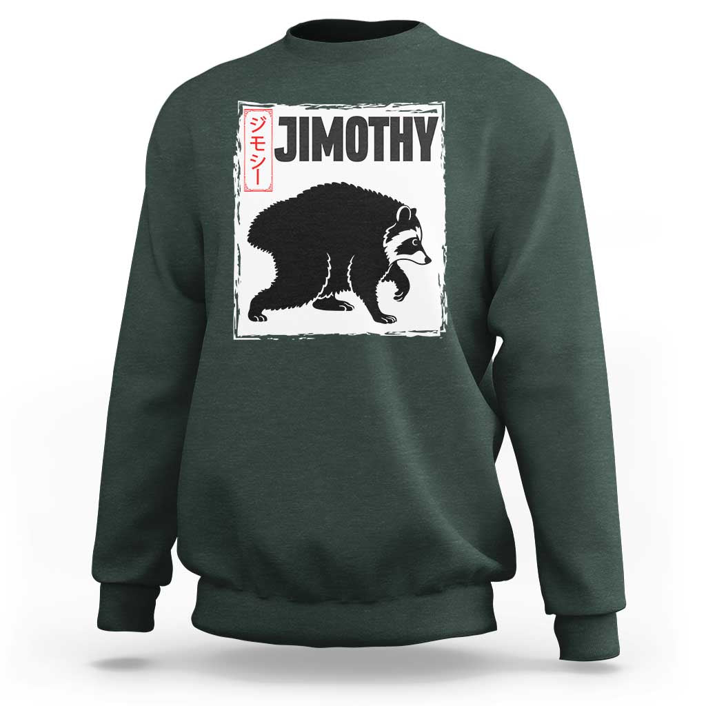 Jimothy The Raccoon Sweatshirt Japanese Style Trash Panda Graphic