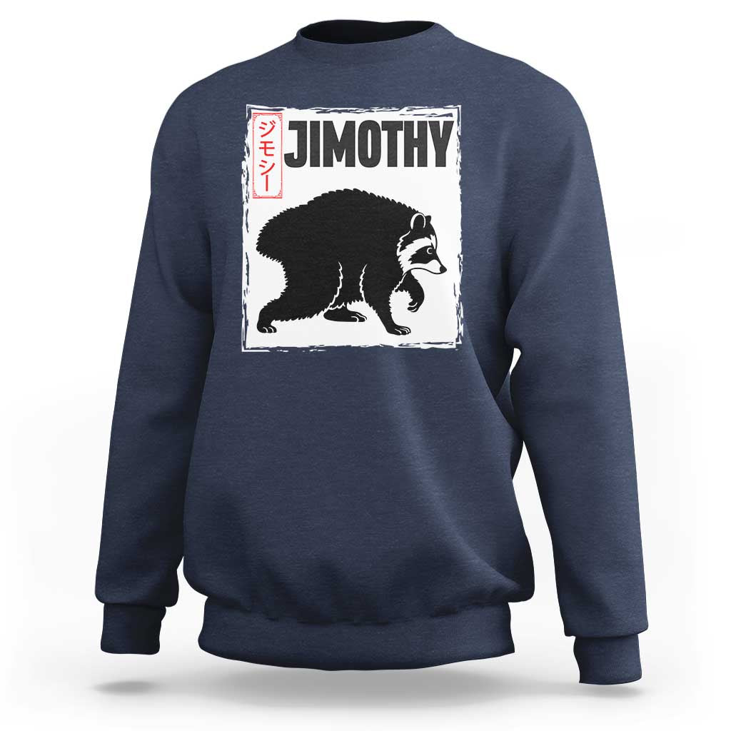 Jimothy The Raccoon Sweatshirt Japanese Style Trash Panda Graphic