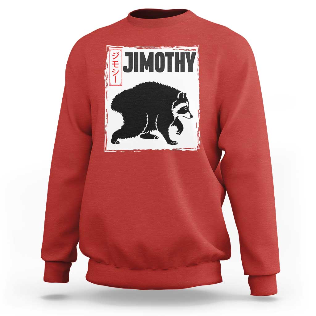 Jimothy The Raccoon Sweatshirt Japanese Style Trash Panda Graphic