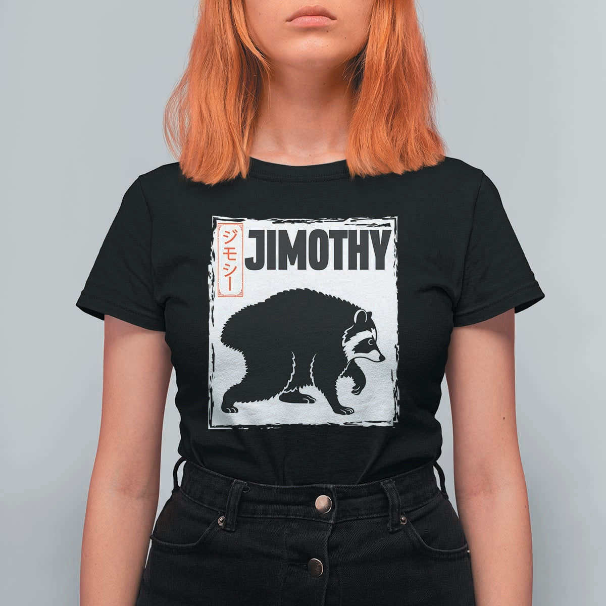 Jimothy The Raccoon T Shirt For Women Japanese Style Trash Panda Graphic