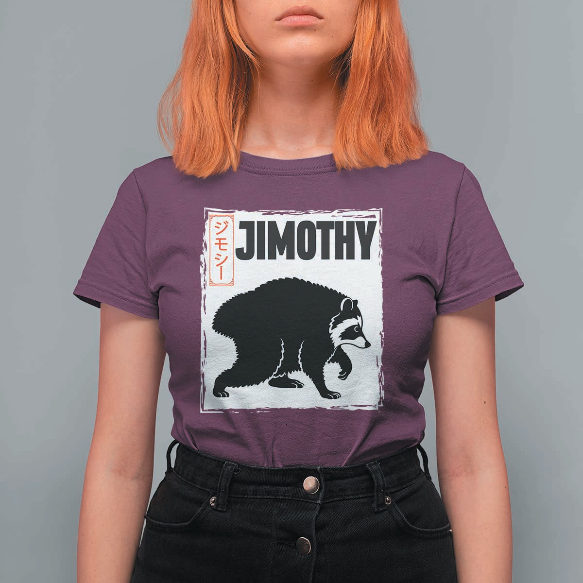 Jimothy The Raccoon T Shirt For Women Japanese Style Trash Panda Graphic