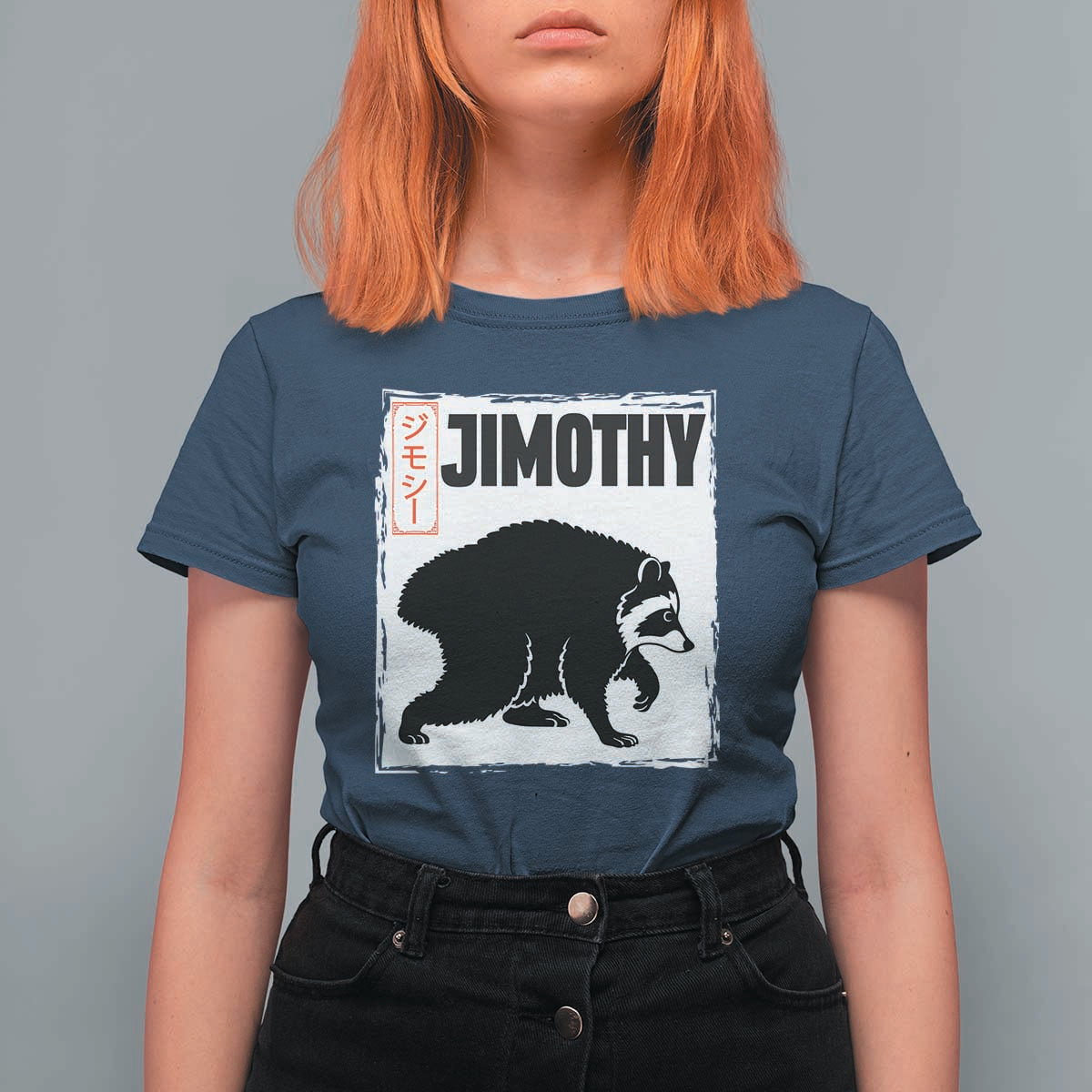 Jimothy The Raccoon T Shirt For Women Japanese Style Trash Panda Graphic