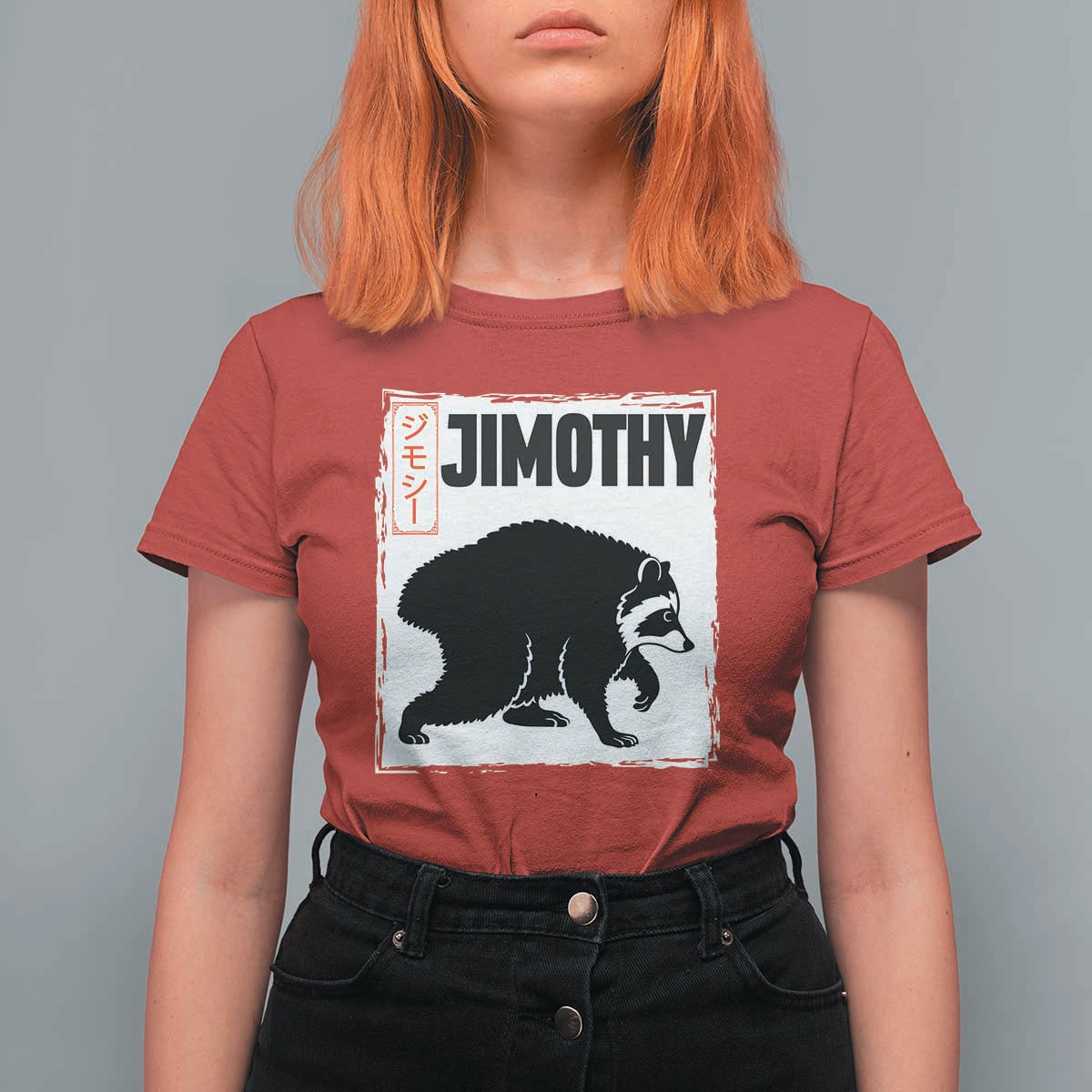Jimothy The Raccoon T Shirt For Women Japanese Style Trash Panda Graphic
