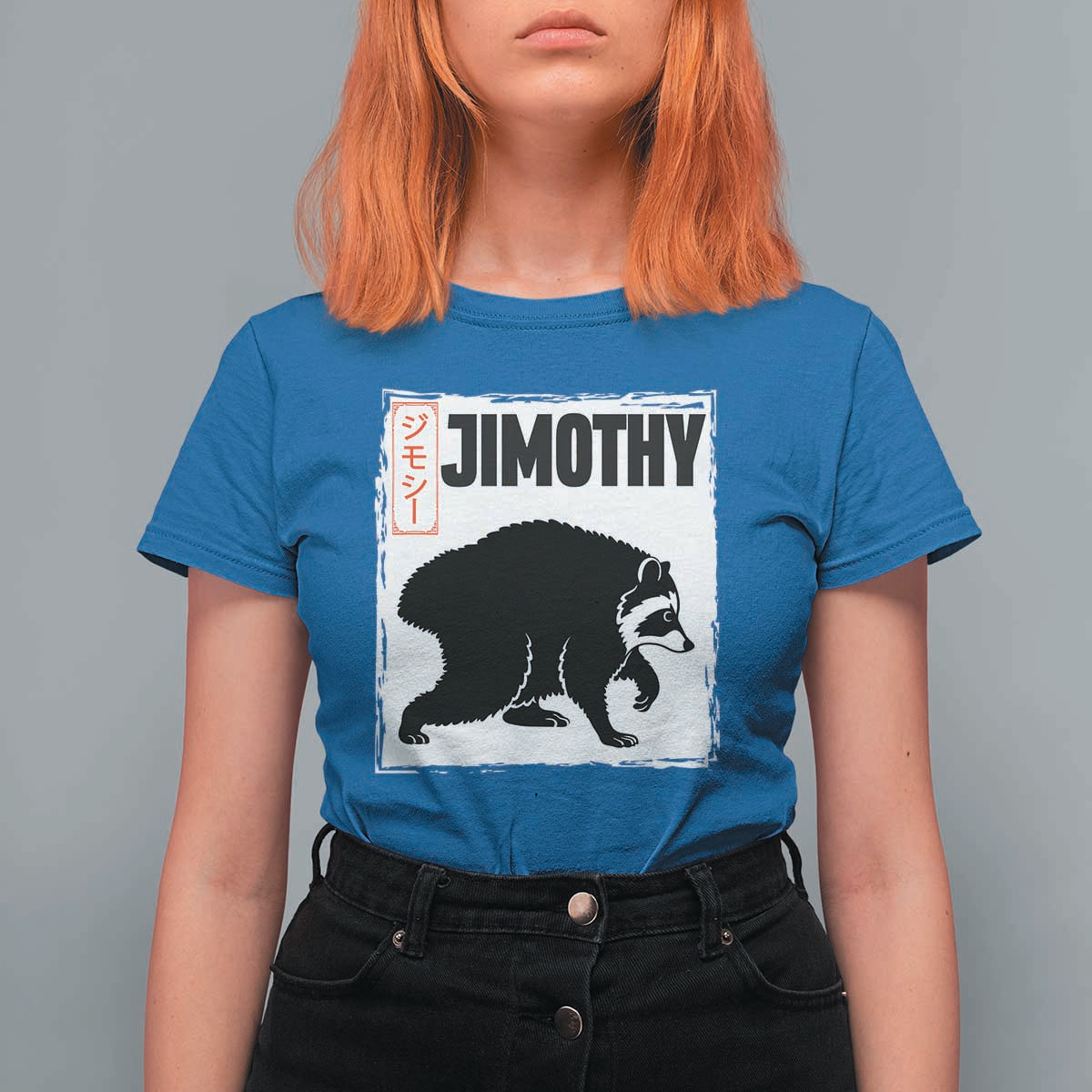 Jimothy The Raccoon T Shirt For Women Japanese Style Trash Panda Graphic