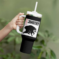 Jimothy The Raccoon Tumbler With Handle Japanese Style Trash Panda Graphic