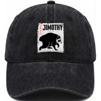 Jimothy The Raccoon Washed Cotton Baseball Cap Japanese Style Trash Panda Graphic