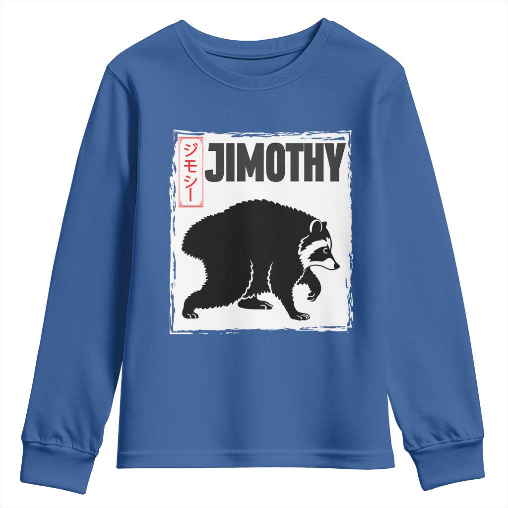 Jimothy The Raccoon Youth Sweatshirt Japanese Style Trash Panda Graphic