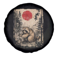 Vintage Japanese Ukiyoe Raccoon Spare Tire Cover Seattle Short Spine Trash Panda