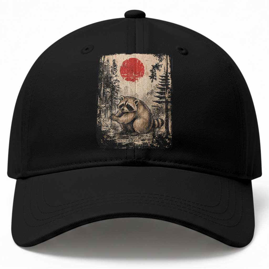 Vintage Japanese Ukiyoe Raccoon Baseball Cap Seattle Short Spine Trash Panda