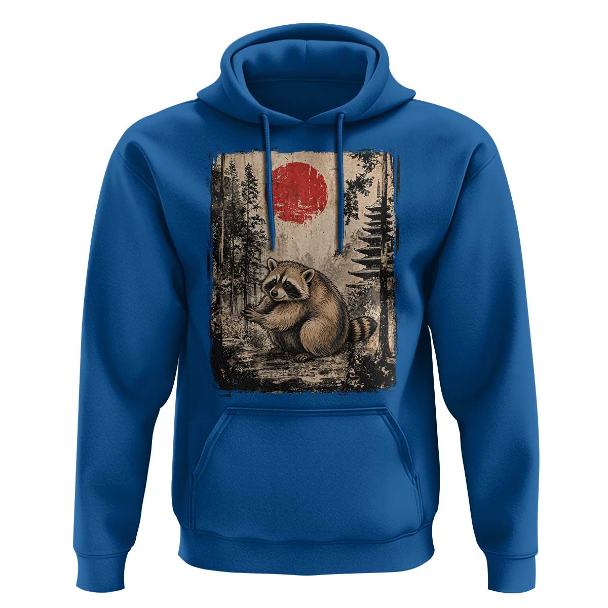 Vintage Japanese Ukiyoe Raccoon Hoodie Seattle Short Spine Trash Panda