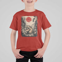 Vintage Japanese Ukiyoe Raccoon T Shirt For Kid Seattle Short Spine Trash Panda