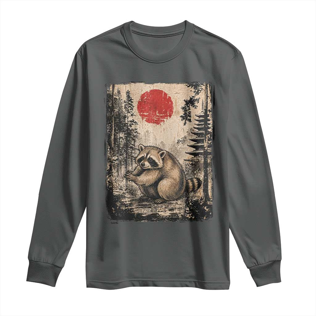 Vintage Japanese Ukiyoe Raccoon Long Sleeve Shirt Seattle Short Spine Trash Panda