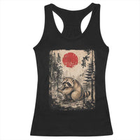 Vintage Japanese Ukiyoe Raccoon Racerback Tank Top Seattle Short Spine Trash Panda
