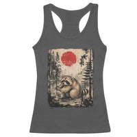 Vintage Japanese Ukiyoe Raccoon Racerback Tank Top Seattle Short Spine Trash Panda