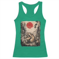 Vintage Japanese Ukiyoe Raccoon Racerback Tank Top Seattle Short Spine Trash Panda
