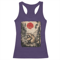 Vintage Japanese Ukiyoe Raccoon Racerback Tank Top Seattle Short Spine Trash Panda