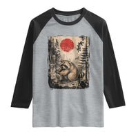 Vintage Japanese Ukiyoe Raccoon Raglan Shirt Seattle Short Spine Trash Panda