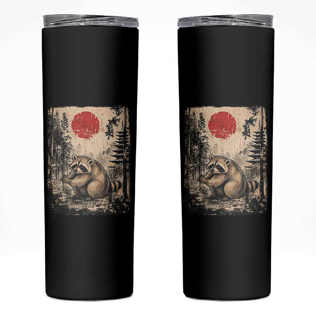Vintage Japanese Ukiyoe Raccoon Skinny Tumbler Seattle Short Spine Trash Panda