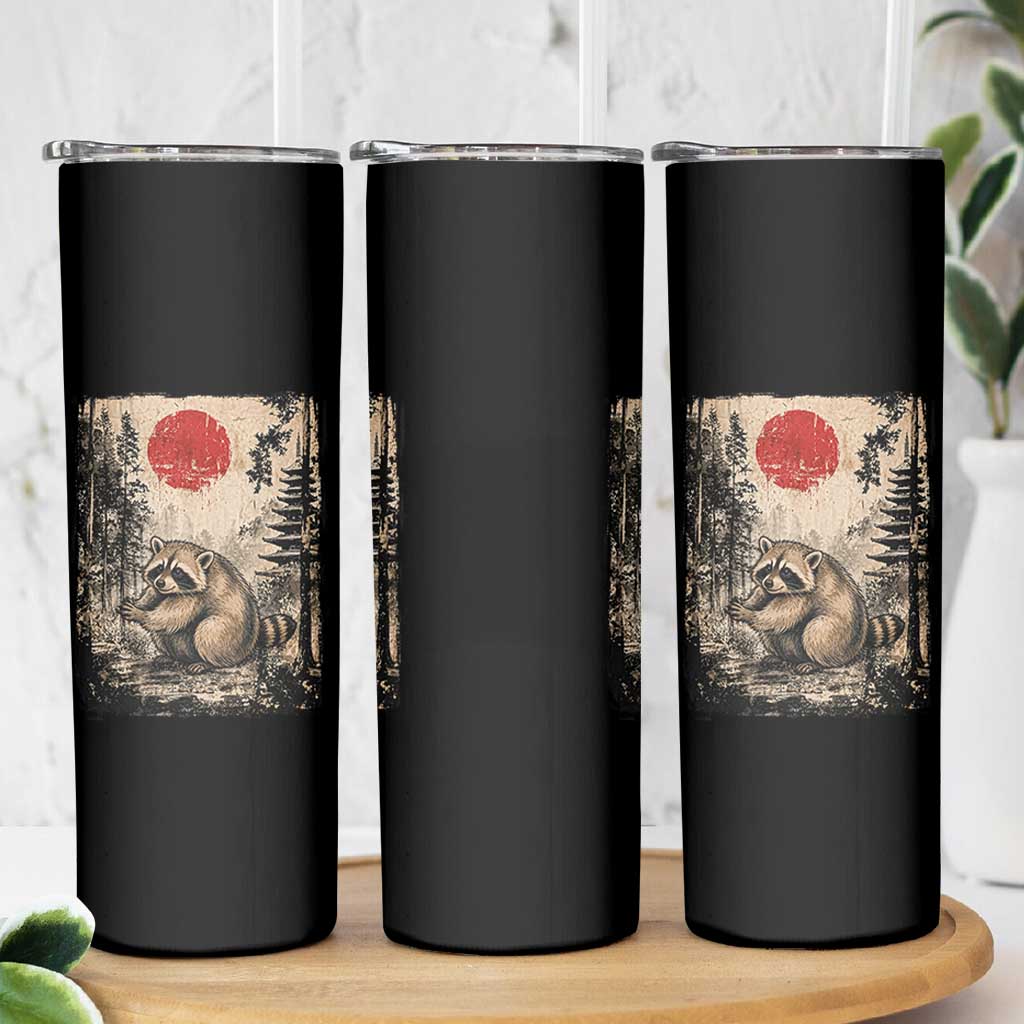 Vintage Japanese Ukiyoe Raccoon Skinny Tumbler Seattle Short Spine Trash Panda
