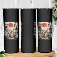 Vintage Japanese Ukiyoe Raccoon Skinny Tumbler Seattle Short Spine Trash Panda