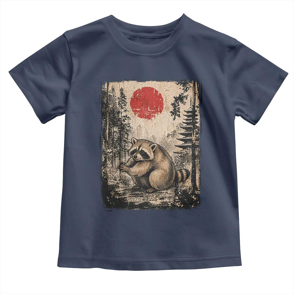 Vintage Japanese Ukiyoe Raccoon Toddler T Shirt Seattle Short Spine Trash Panda