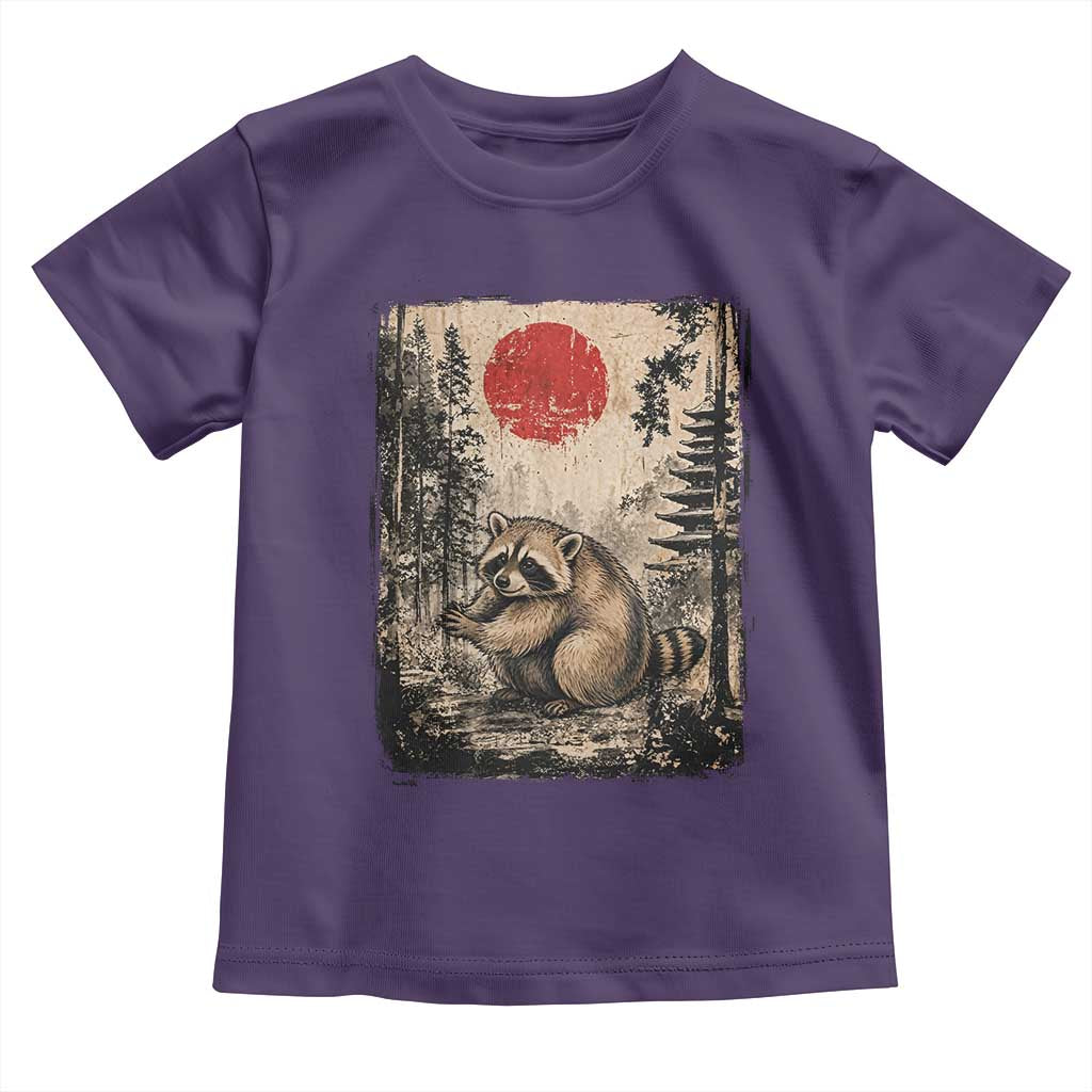 Vintage Japanese Ukiyoe Raccoon Toddler T Shirt Seattle Short Spine Trash Panda
