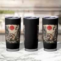 Vintage Japanese Ukiyoe Raccoon Tumbler Cup Seattle Short Spine Trash Panda