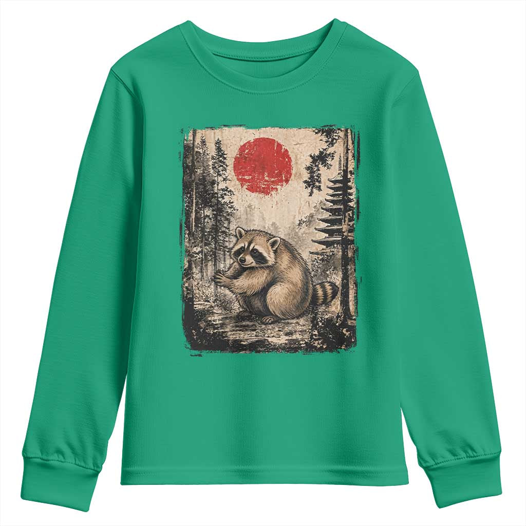 Vintage Japanese Ukiyoe Raccoon Youth Sweatshirt Seattle Short Spine Trash Panda