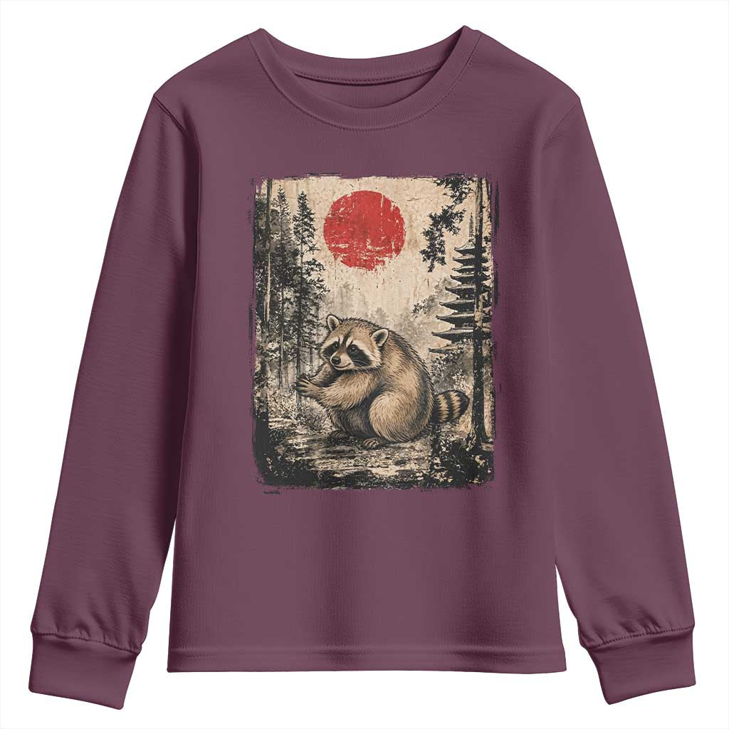 Vintage Japanese Ukiyoe Raccoon Youth Sweatshirt Seattle Short Spine Trash Panda