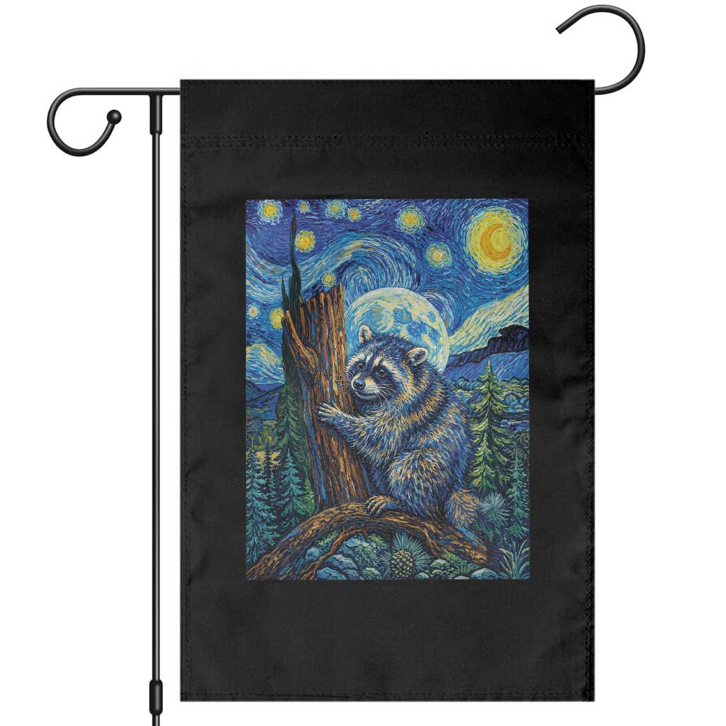 Seattle Trash Panda Starry Night Graphic Garden Flag Funny Short King Raccoon
